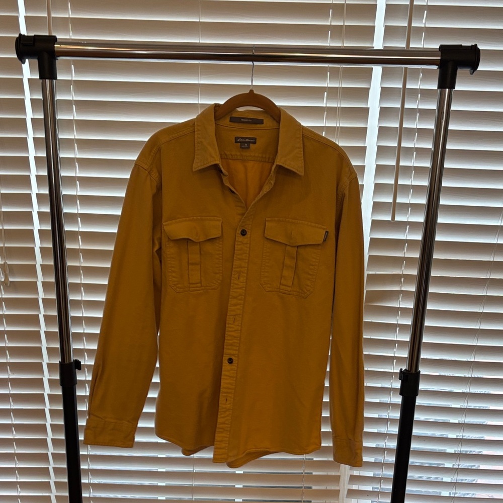 Eddie Bauer Men's Yellow Flannel Shirt Jacket